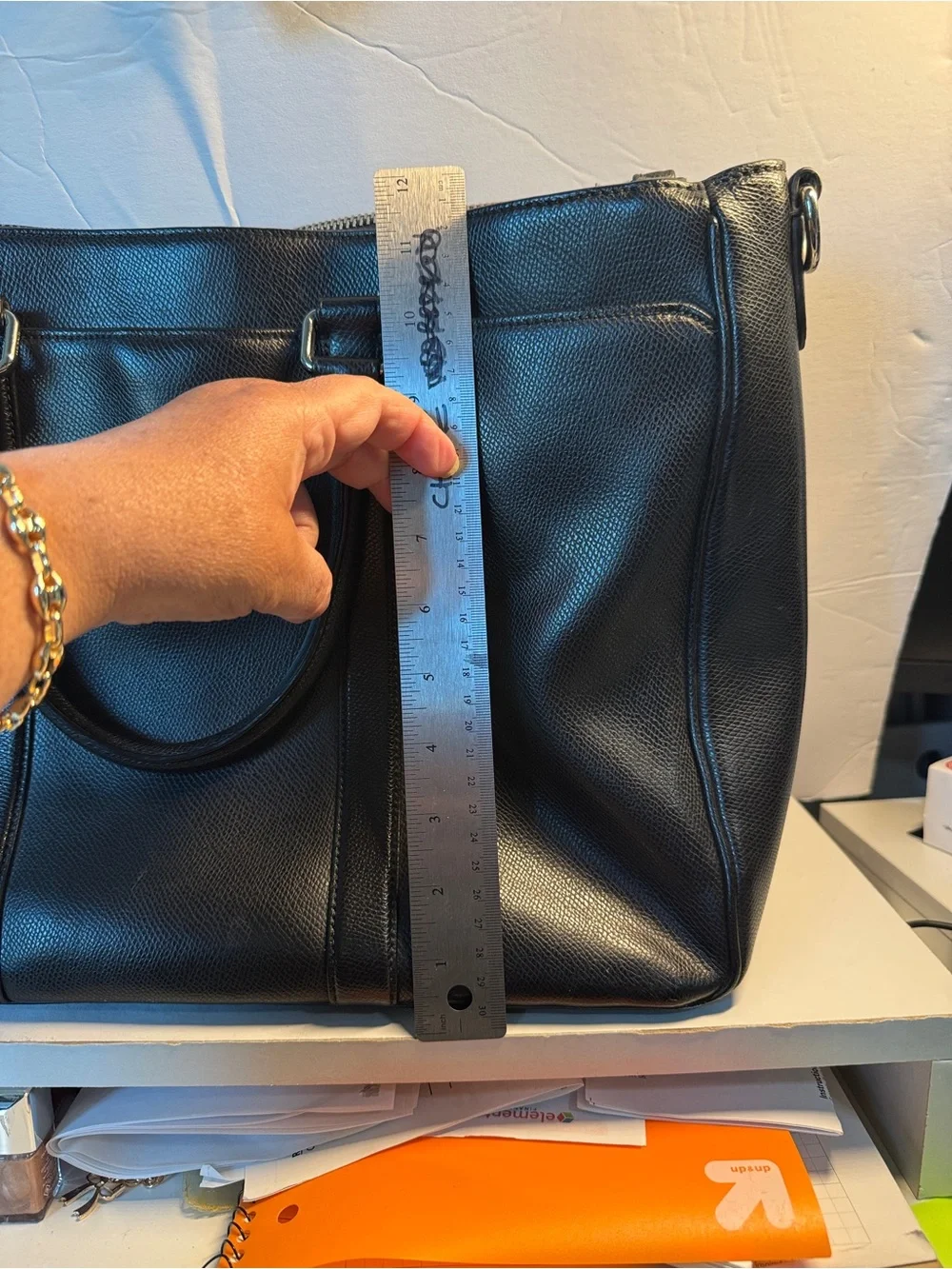 Coach Black Leather Brief Bag - Men unisex leather laptop